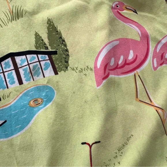 Nick & Nora Cropped Flamingo Print Wide Leg Pajama Pants Size XXL - Picture 6 of 7